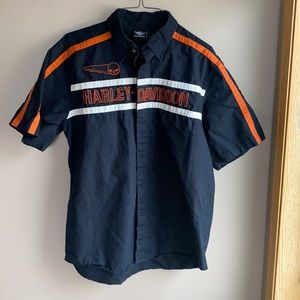 Harley Davidson Mens Willie G Skull Black Short Sleeve Garage Shirt XL Tall